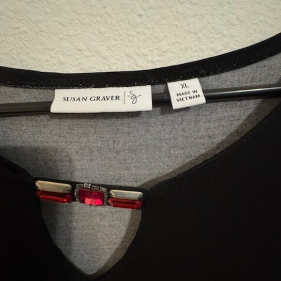 women's black & red tunic top - Picture 2 of 4